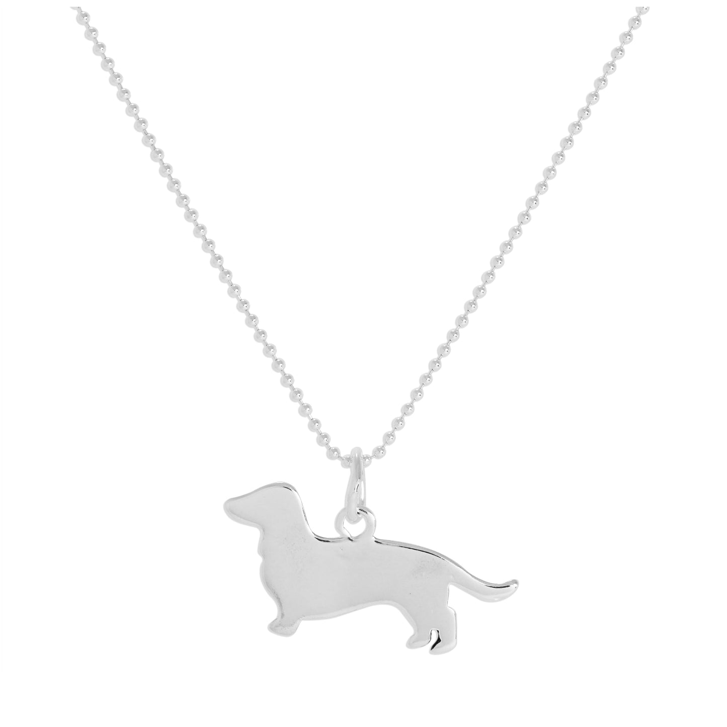 Halskette mit Dackel-Anhänger aus Sterlingsilber, 14–22 Zoll