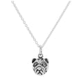 Sterlingsilber 3D Bulldogge Kopf Anhänger Halskette 40,5 - 61 cm