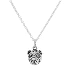 Sterlingsilber 3D Bulldogge Kopf Anhänger Halskette 40,5 - 61 cm