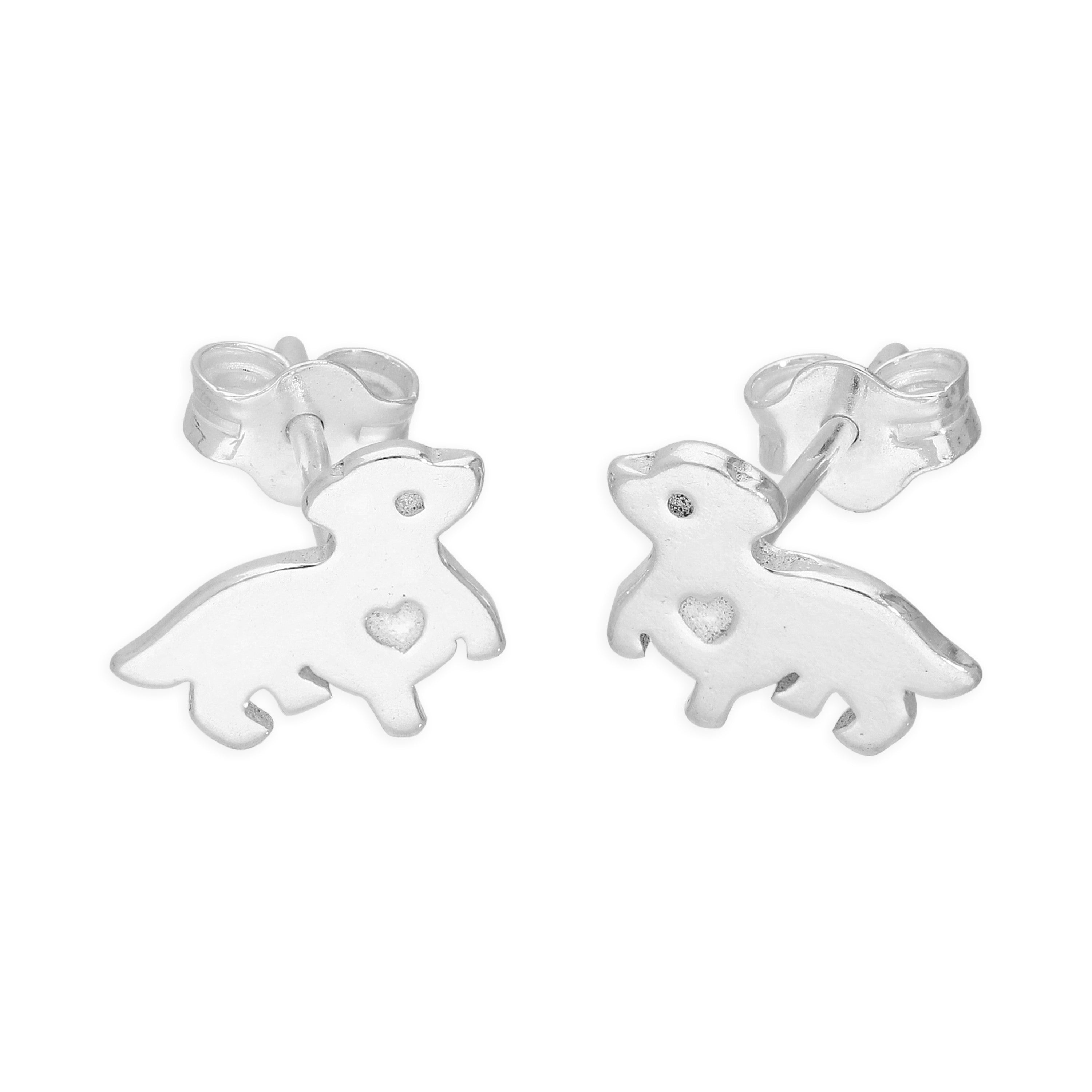 Sterlingsilber Hündchen Liebe (Erste Liebe) Ohrstecker