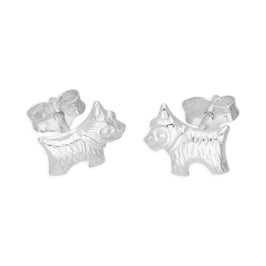 Sterlingsilber Winzig Scotchterrier Ohrstecker