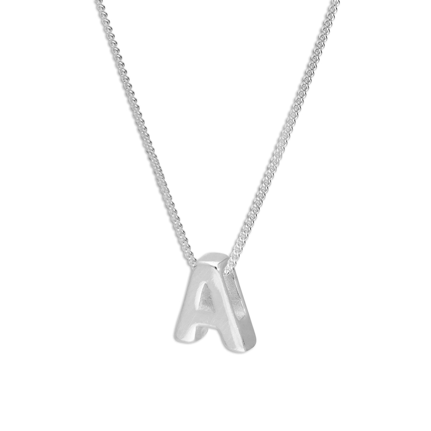 Sterling Silber Alphabet Buchstaben Perlen 18 Zoll Halskette A - Z