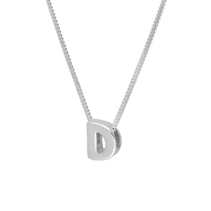 Sterling Silber Alphabet Buchstaben Perlen 18 Zoll Halskette A - Z