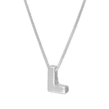 Sterling Silber Alphabet Buchstaben Perlen 18 Zoll Halskette A - Z