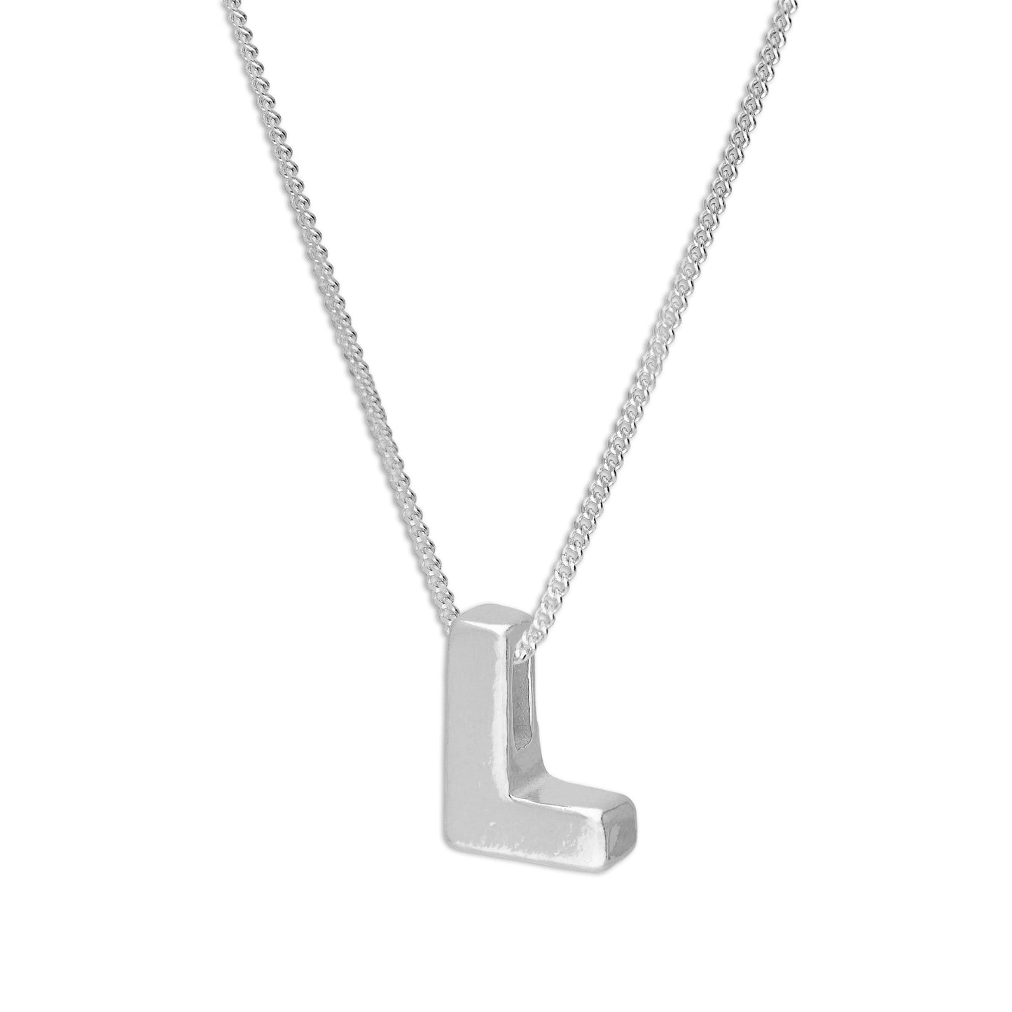 Sterling Silber Alphabet Buchstaben Perlen 18 Zoll Halskette A - Z