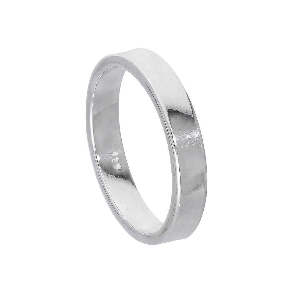 Sterlingsilber 4 mm flacher Ehering in Komfortweite Größe I - Z