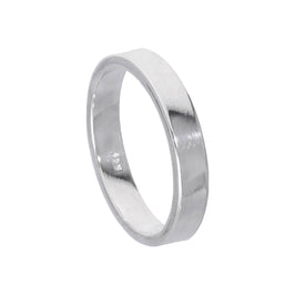 Sterlingsilber 4 mm flacher Ehering in Komfortweite Größe I - Z