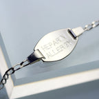 Sterlingsilber Gravierbares Herren- & Damen-Armband für medizinische Notfälle 18 - 20 cm