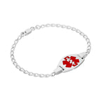 Sterlingsilber Gravierbares Herren- & Damen-Armband für medizinische Notfälle 18 - 20 cm