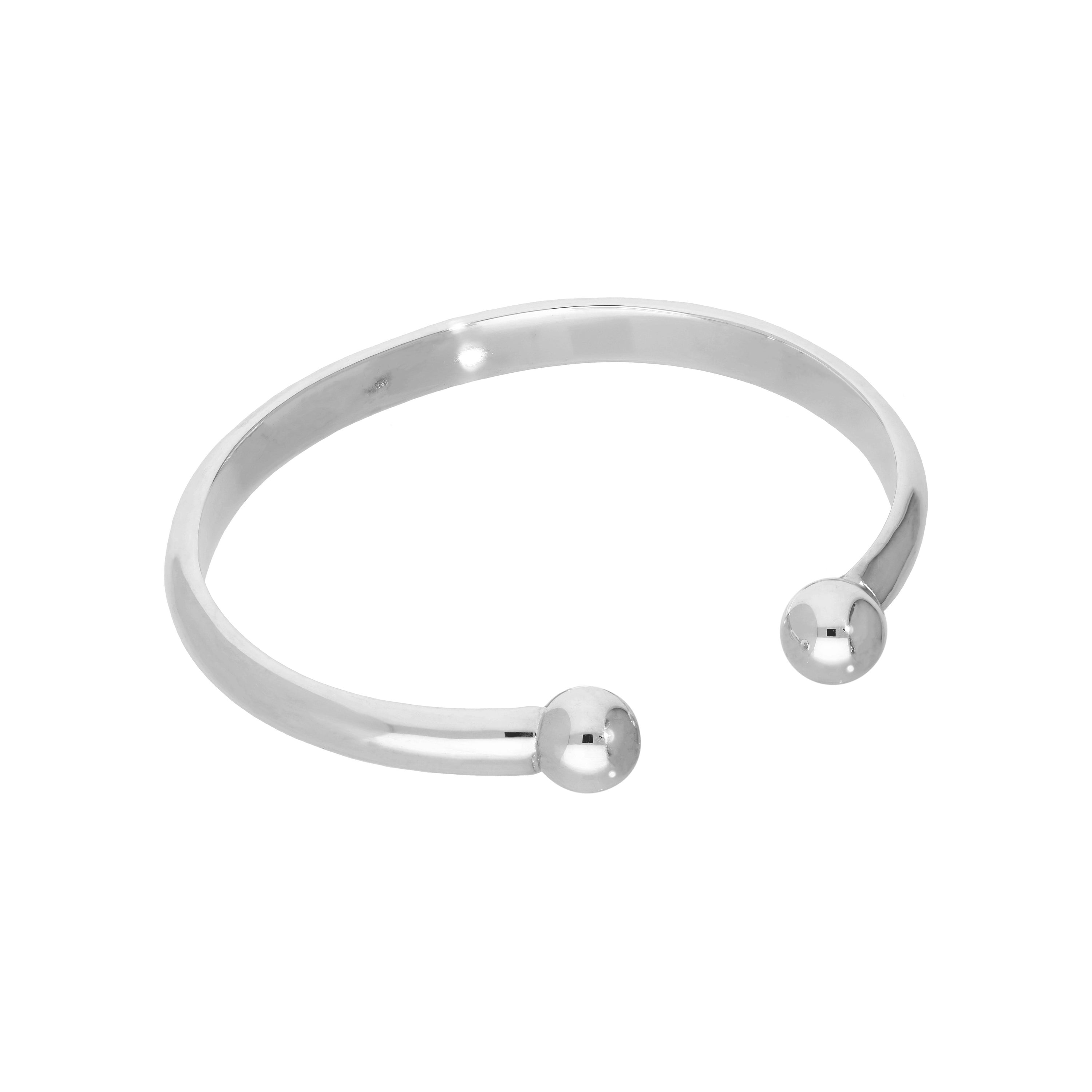 Sterlingsilber Damen Dick Schwer 66 mm Torque Armreif