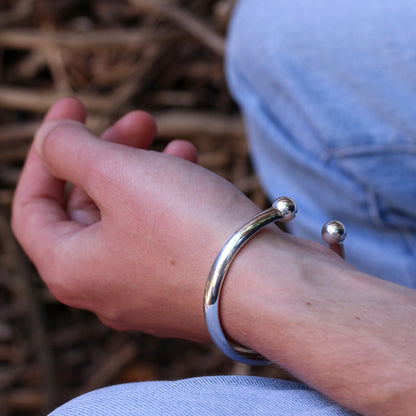 Sterlingsilber Damen Dick Schwer 66mm Torque Armreif