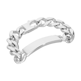 Sterlingsilber Dick Schwer 15 mm Panzer Herren 20,5 cm Namensschild Armband