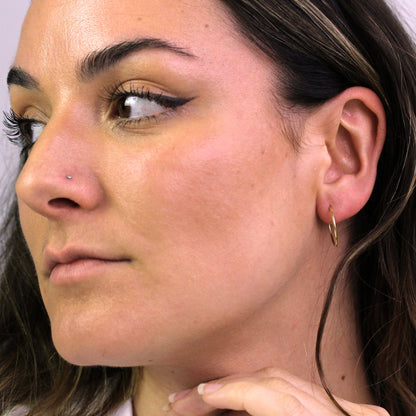 Gelbvergoldet Sterlingsilber Offen 20mm Creolen Ohrstecker