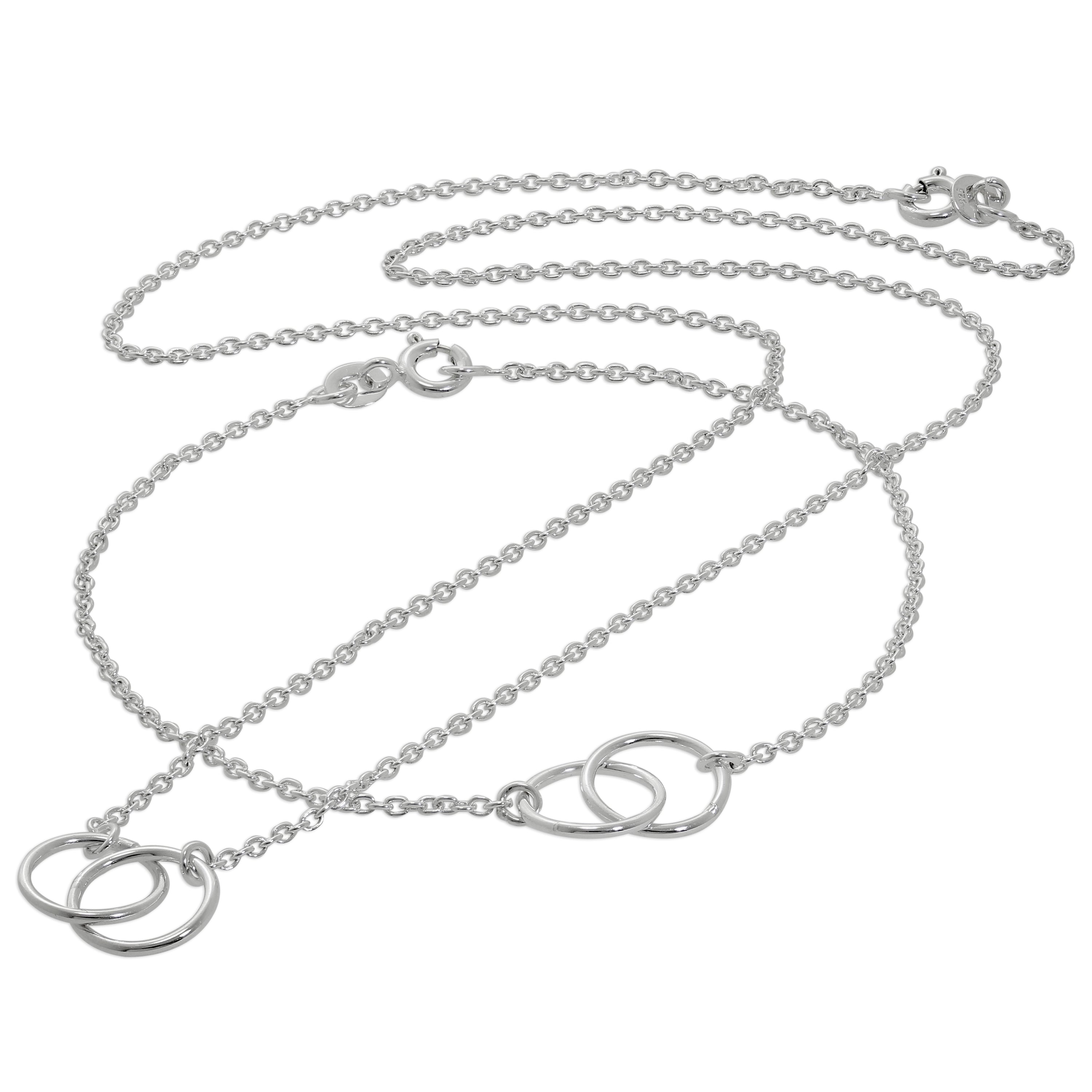 Sterlingsilber Unendlichkeit Karma Kreis Halskette & Armband Satz