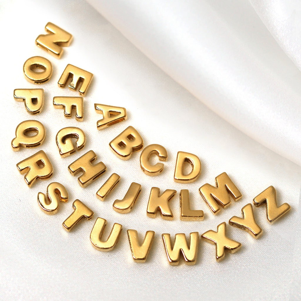 Vergoldeter Sterlingsilber Buchstaben-Perlenanhänger A - Z