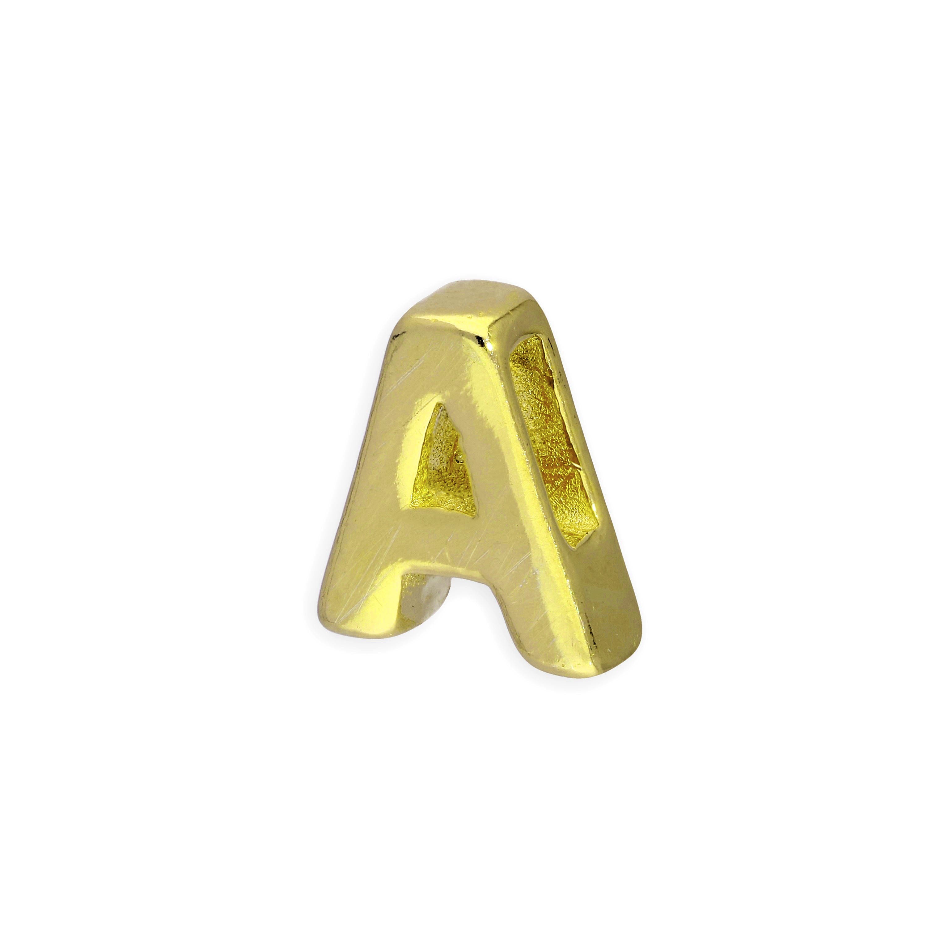Vergoldeter Sterlingsilber Buchstaben-Perlenanhänger A - Z
