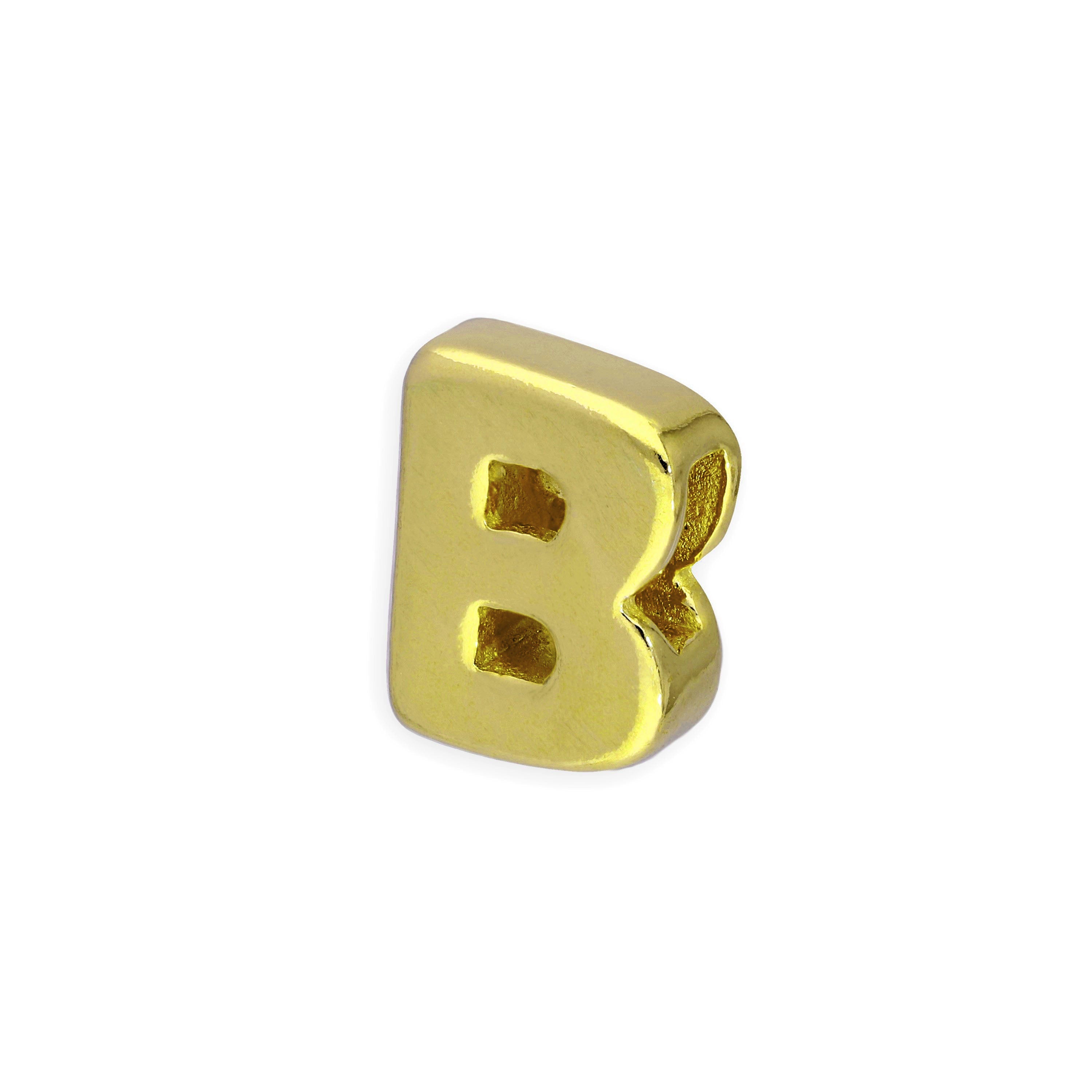 Vergoldeter Sterlingsilber Buchstaben-Perlenanhänger A - Z