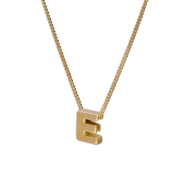 Vergoldete Halskette aus Sterlingsilber mit Buchstabe E, 40–56 cm