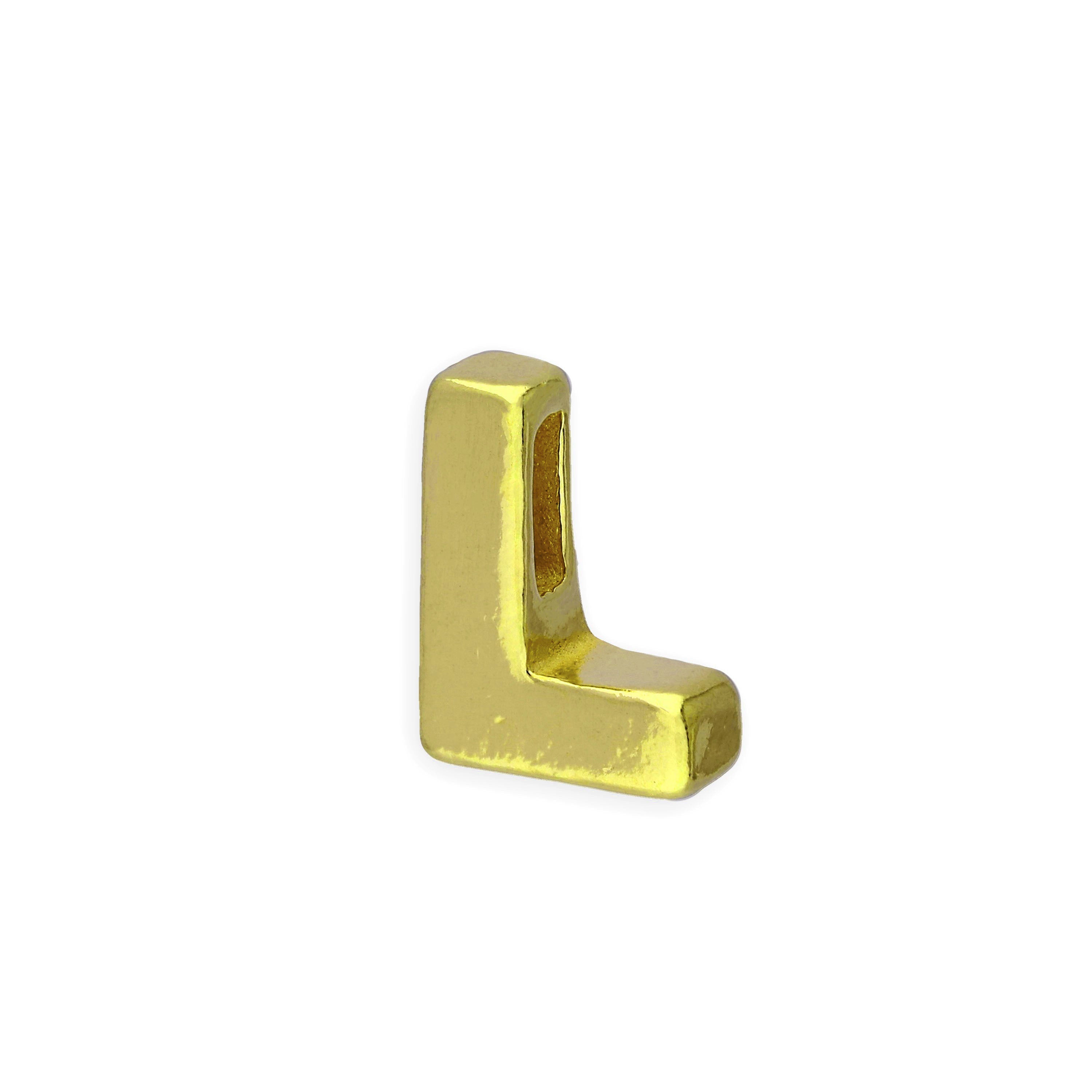 Vergoldeter Sterlingsilber Buchstaben-Perlenanhänger A - Z