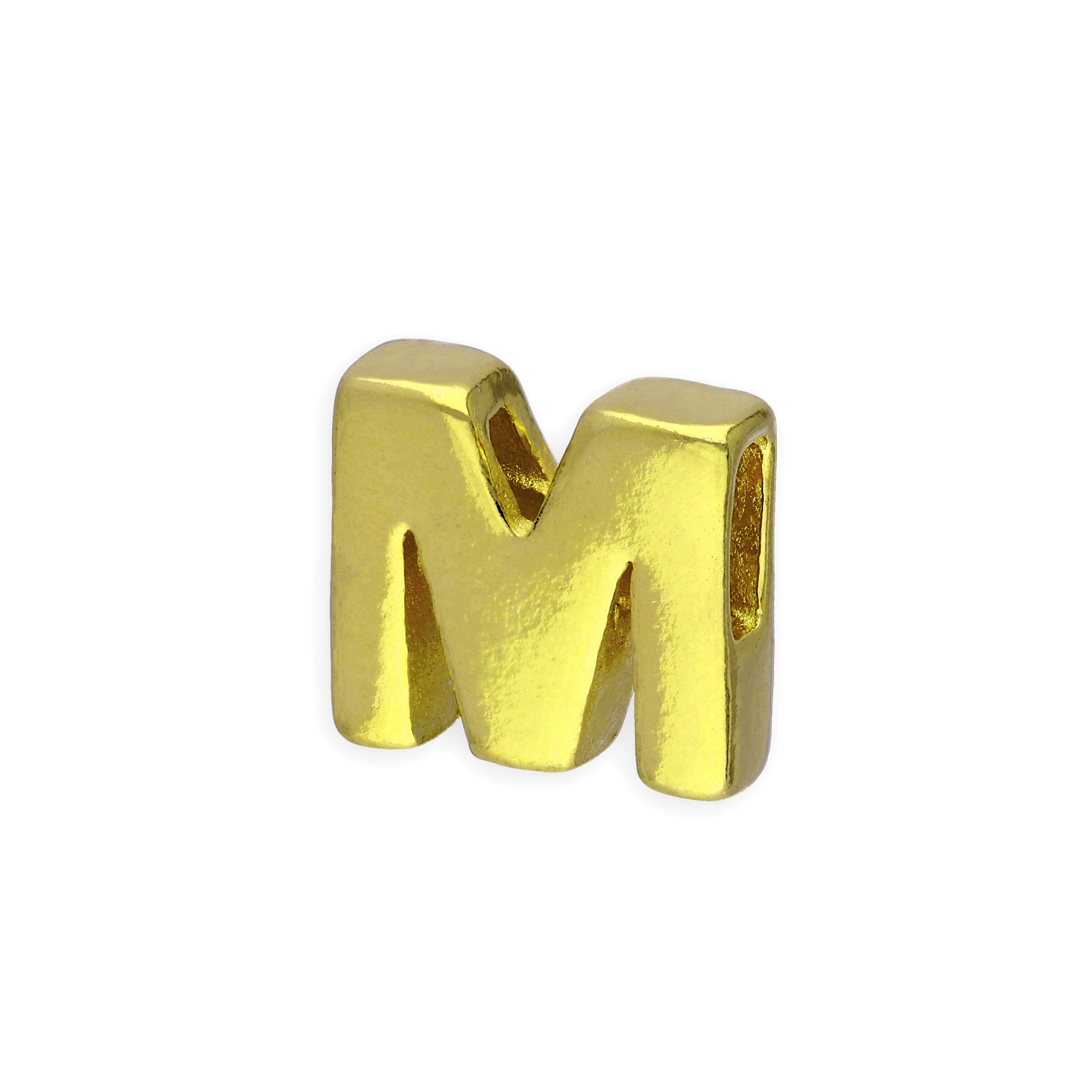 Vergoldeter Sterlingsilber Buchstaben-Perlenanhänger A - Z