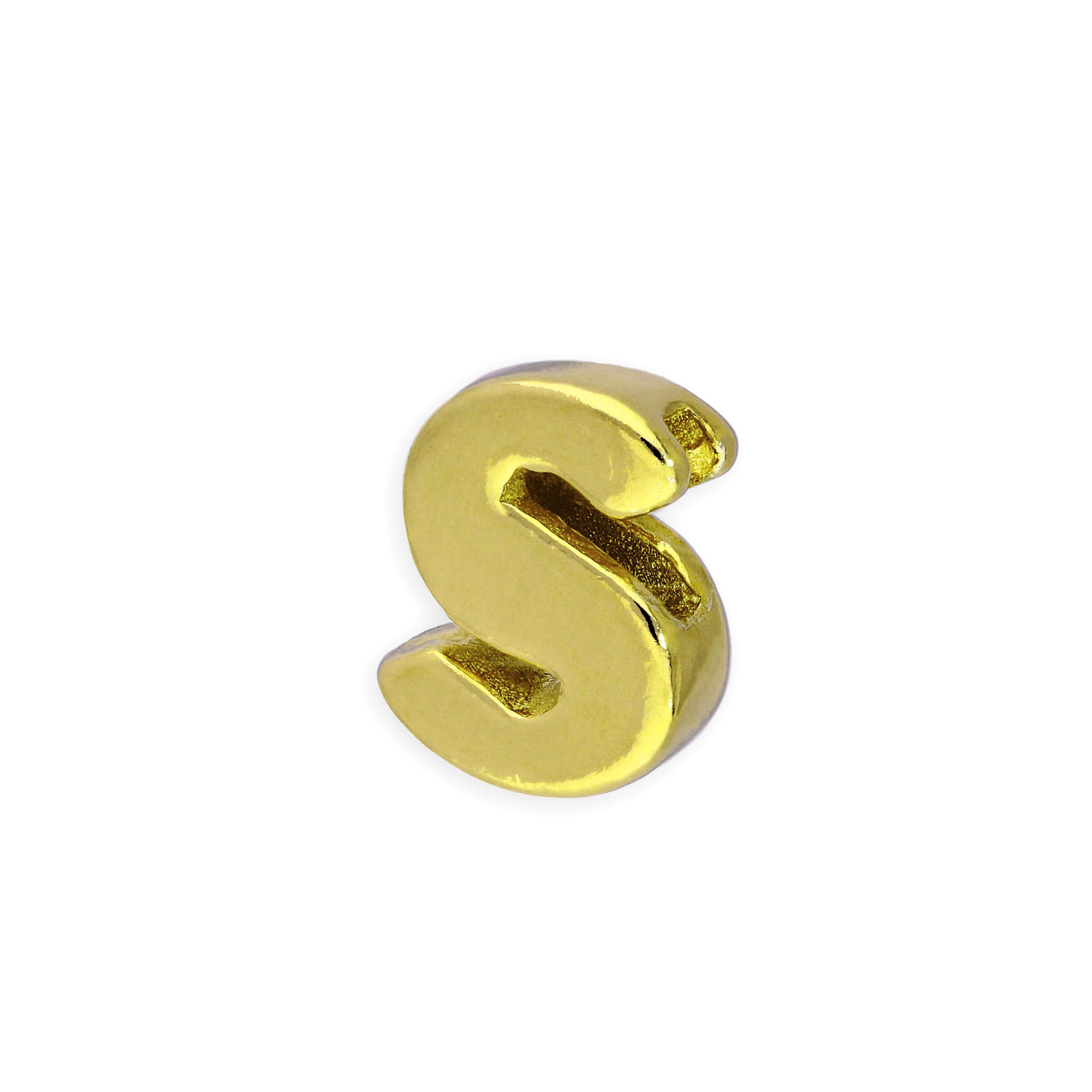 Vergoldeter Sterlingsilber Buchstaben-Perlenanhänger A - Z