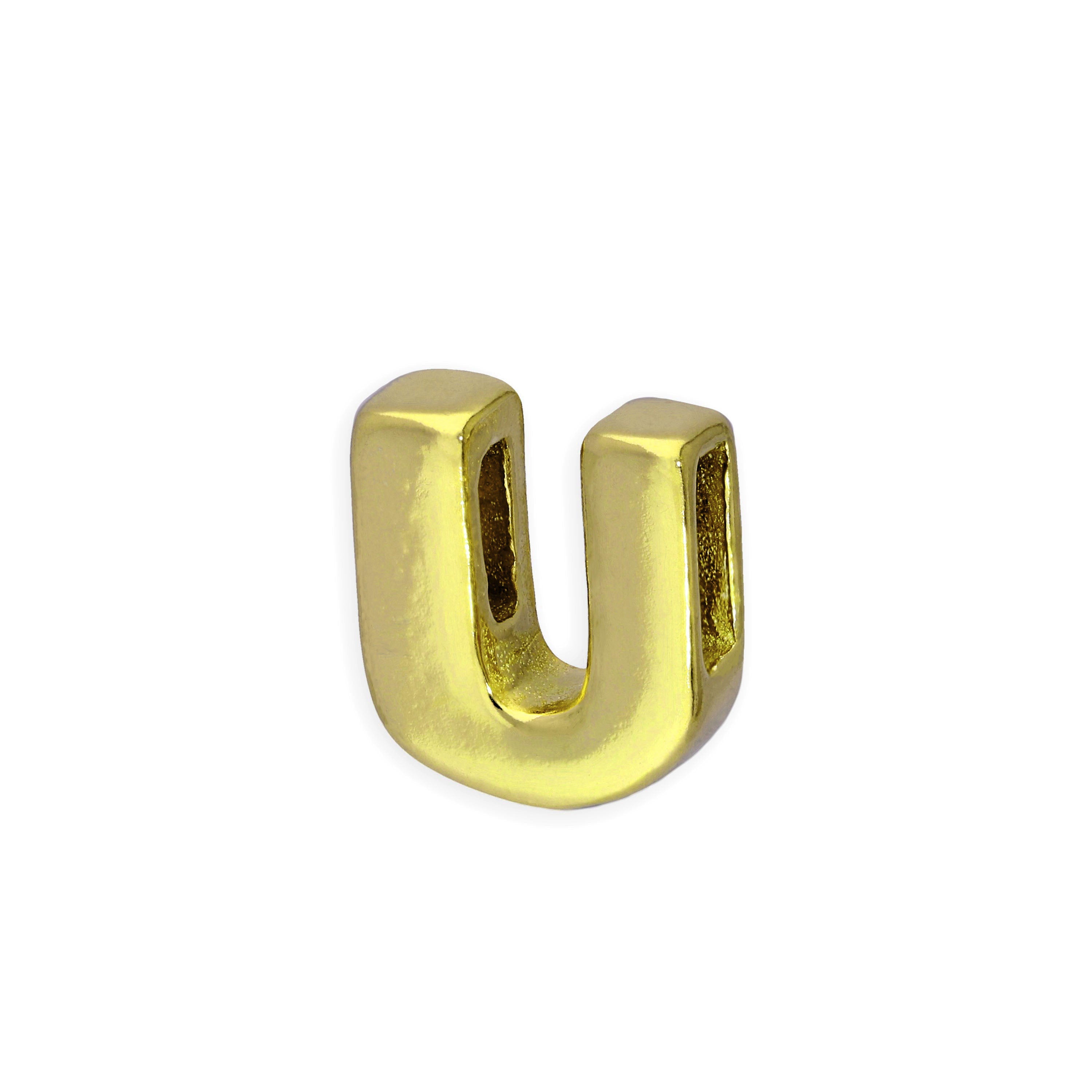 Vergoldeter Sterlingsilber Buchstaben-Perlenanhänger A - Z
