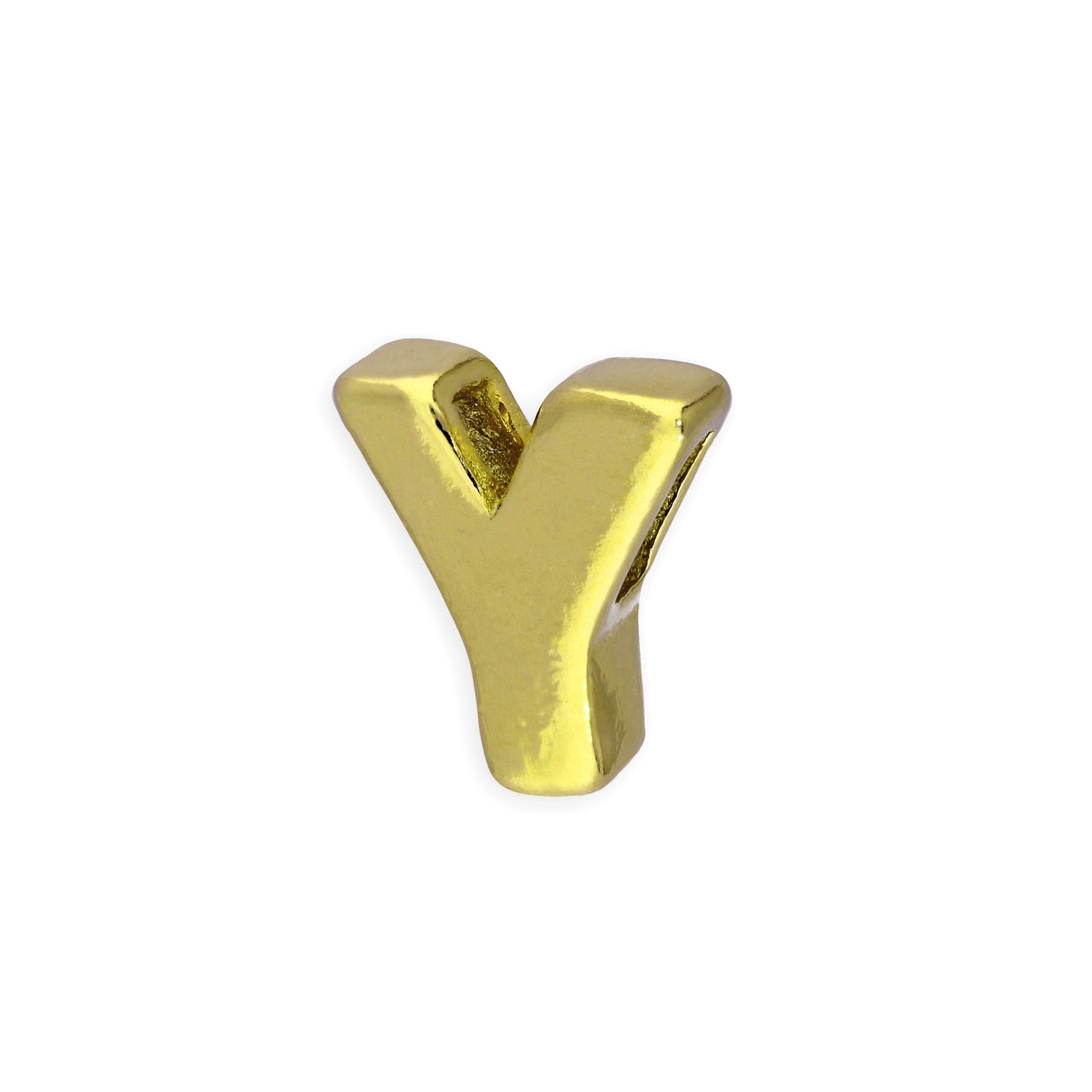 Vergoldeter Sterlingsilber Buchstaben-Perlenanhänger A - Z