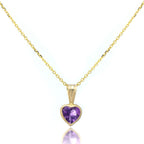 9 Karat Gold Edelstein Herz Anhänger Amethyst
