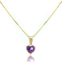 9 Karat Gold Edelstein Herz Anhänger Amethyst