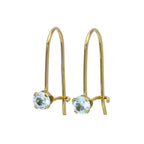 9 Karat Gold & 3 mm runde Edelstein Ohrringe mit Ohrhaken