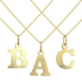 Leichtgewichtige kleine 9 Karat Gold Initial Buchstaben Charms Halskette A-Z