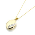 9 Karat Gelbgold-Diamant-Ovalmedaillon