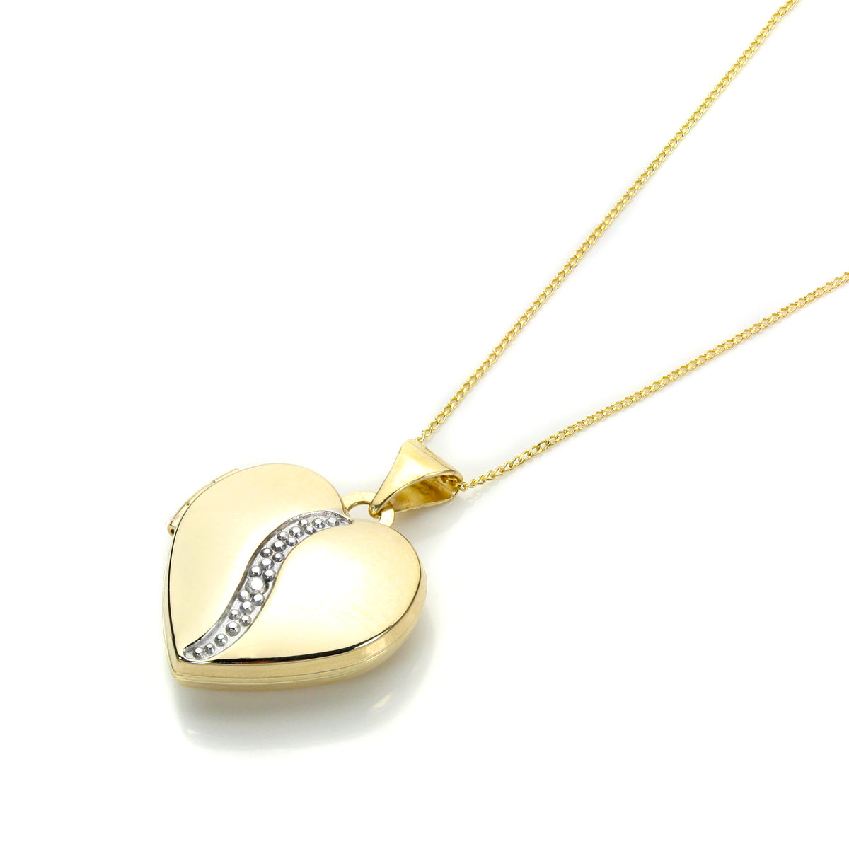 9 Karat Gelbgold-Diamant-Herzmedaillon