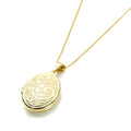 Ovales Medaillon aus 9 Karat Gold mit Blumengravur