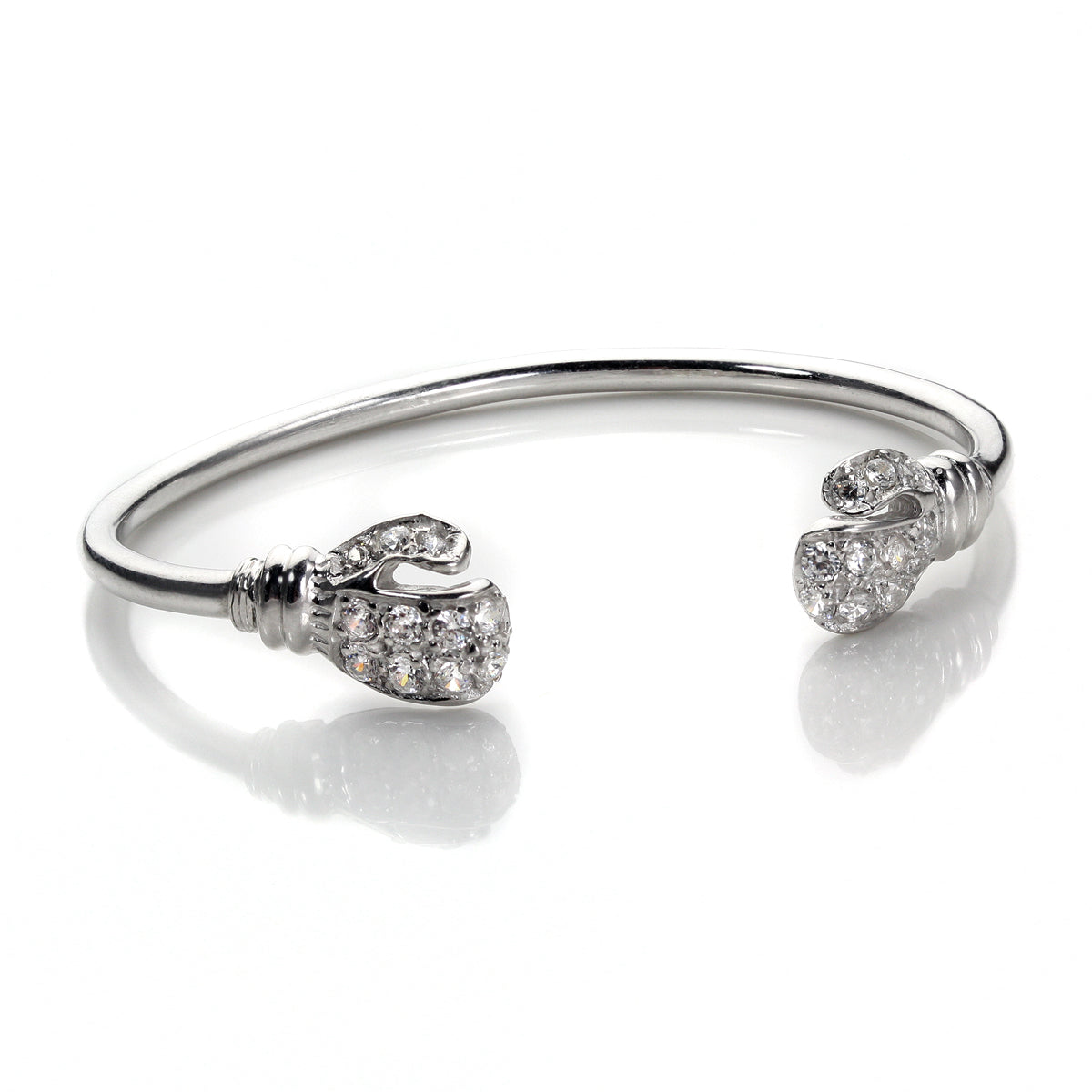 Sterlingsilber Klar CZ Säugling Box Handschuh Armreif