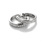9 Karat Mixed Gold Diamond Huggie Ohrringe