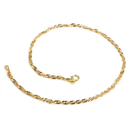 Fußkettchen aus 9 Karat Gelbgold mit Singapurkette