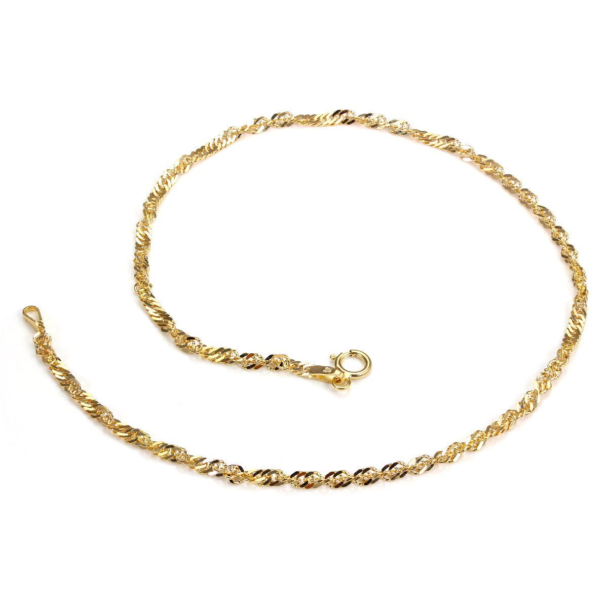 9 Karst Gelbgold Singapur Kette Fußkette