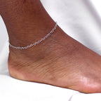 9 Karat Weißgold Offene Herzen Kette Fußkette