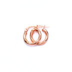 9 Karat Roségold Gedrehte Schläferohrringe - 10 mm 15 mm 20 mm