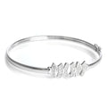 Sterlingsilber CZ Kristall "Mum" Scharnier Erwachsene Armreif