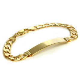 9 Karat Gold Heavy Curb Gents ID Platte Armband 7 & 8 Zoll