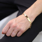 9 Karat Gold Heavy Curb Gents ID Platte Armband 7 & 8 Zoll