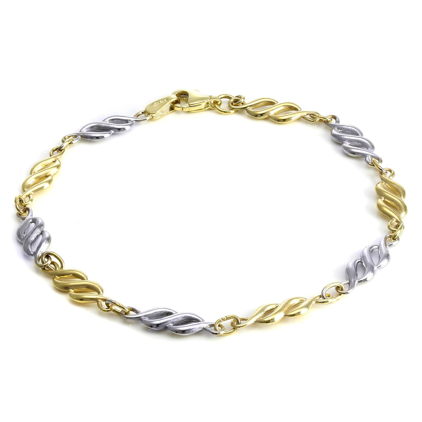 9 Karat Weiß - & Gelbgold Dreh Armband