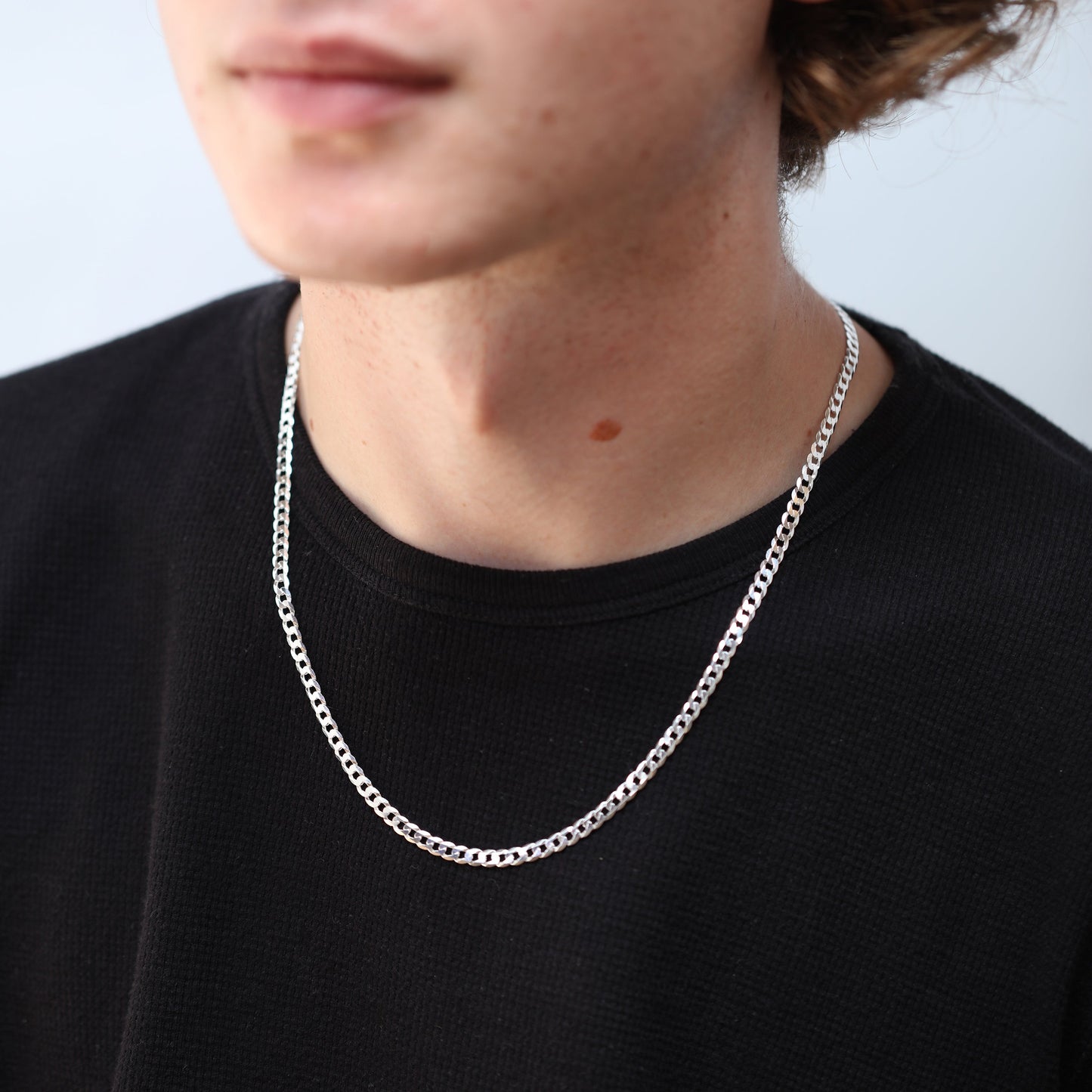 Sterling Silber Thick Curb Chain Armband & Halskette 7 - 28 Zoll