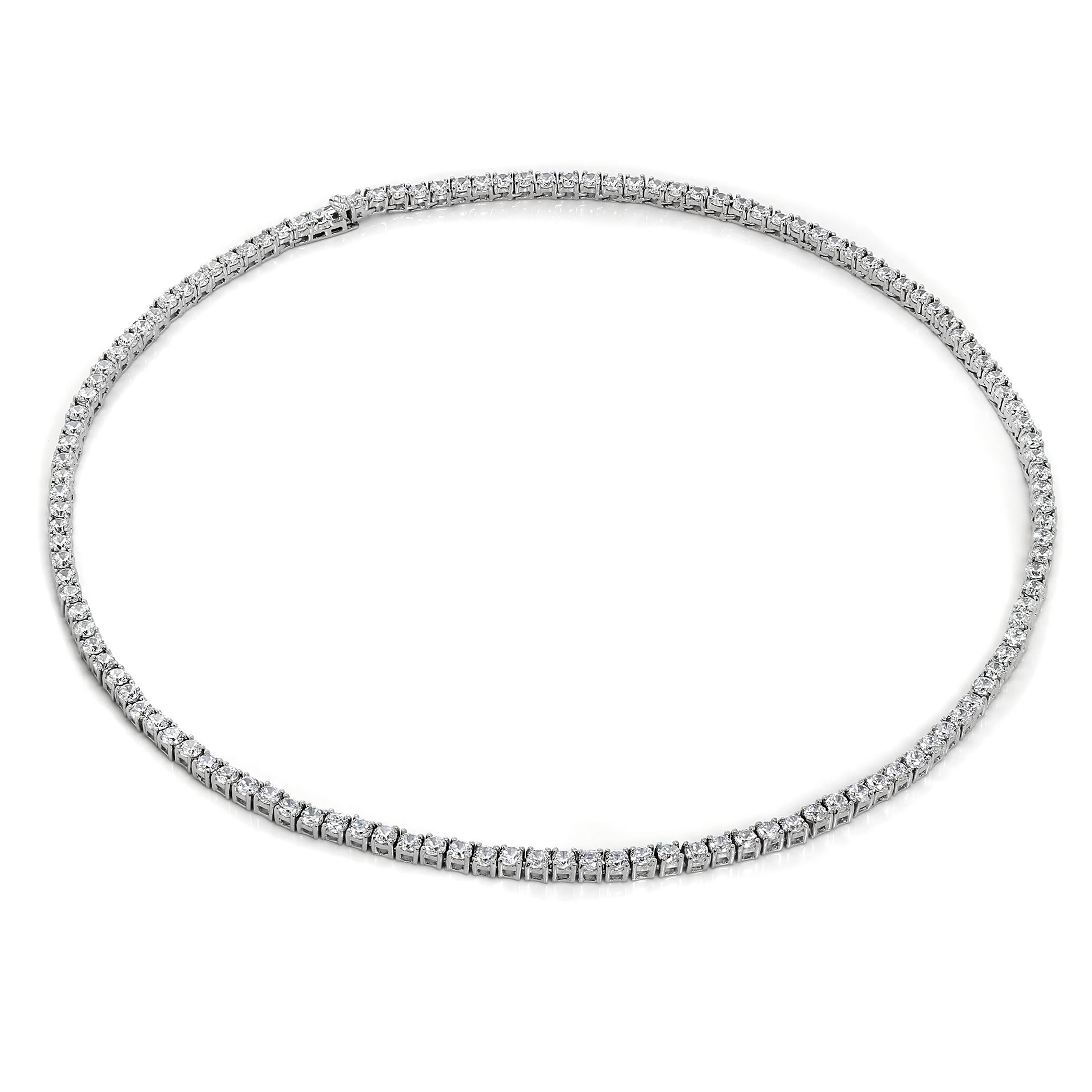 Sterlingsilber & CZ Kristall 43 cm Tennis Collette Halskette