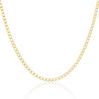 Panzerketten-Armbänder und -Halsketten aus 9 Karat Gold, 3 mm, 15 bis 75 cm
