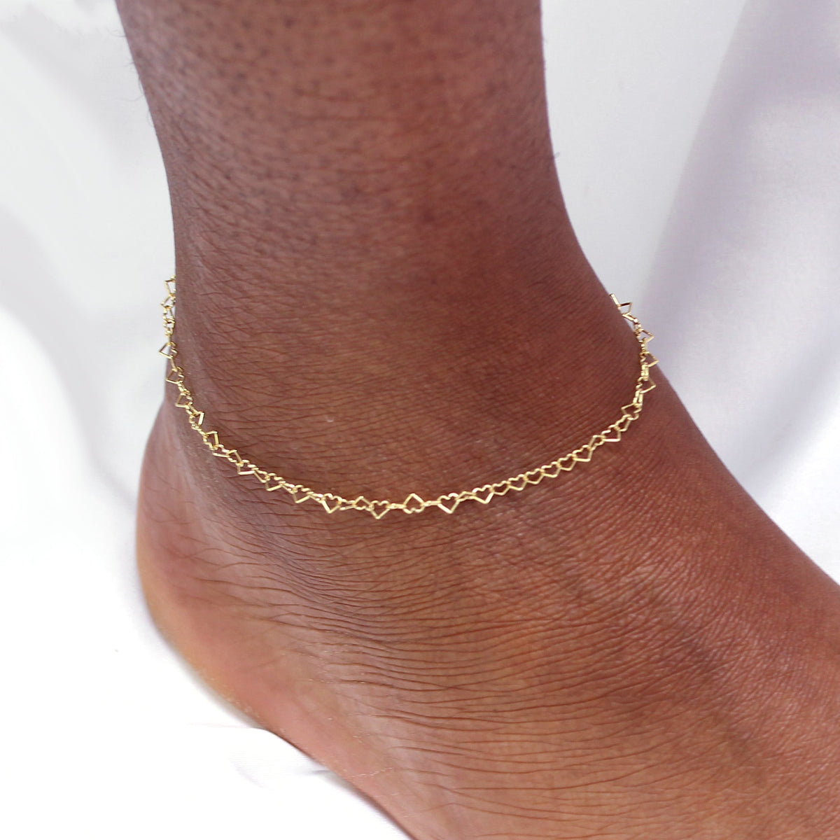 9 Karat Gold Offene Herzen Fußkette