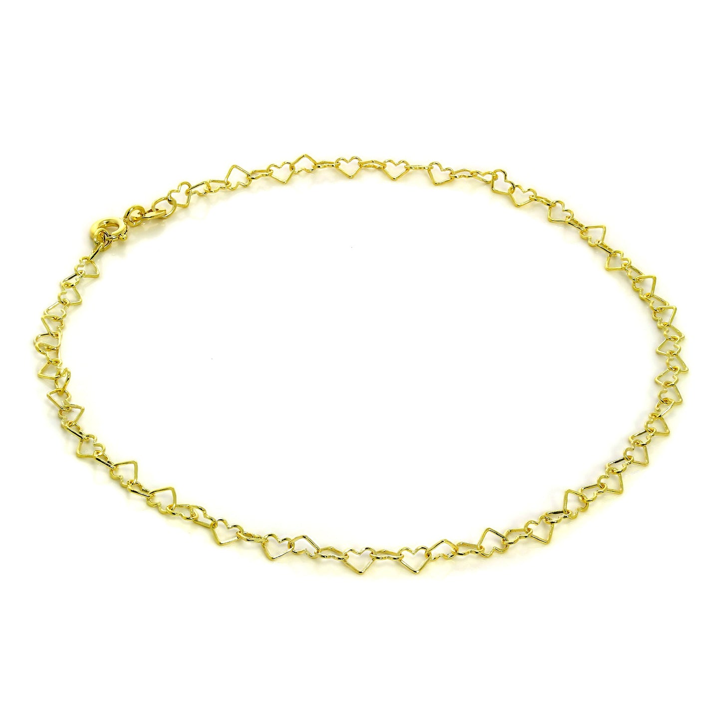 9 Karat Gold Offene Herzen Fußkette