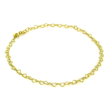 9 Karat Gold Offene Herzen Fußkette